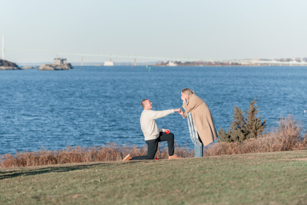 proposal on the lawn at castle hill