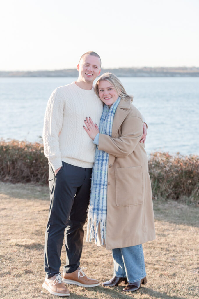 castle hill engagement on the lawn