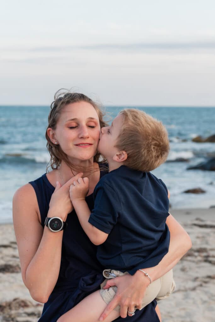 son kisses mother