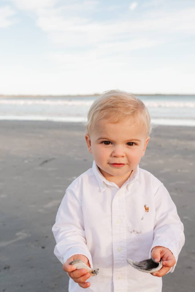 toddler boy on the beach