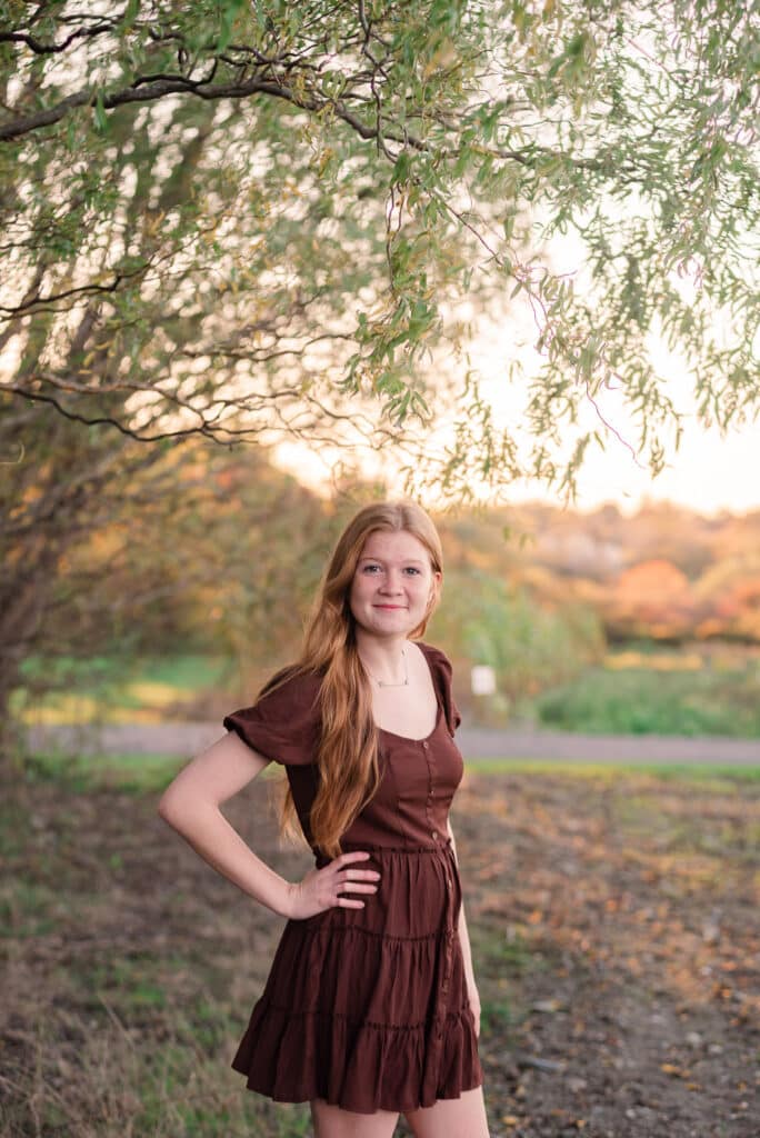 girl stands at sweet berry farm