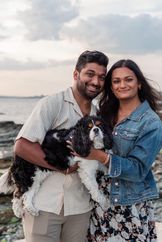 couple with dog