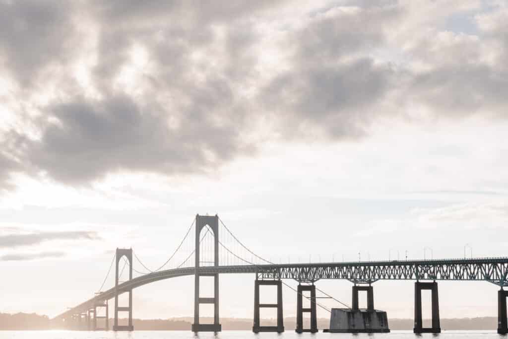 newport bridge from sunset cruise