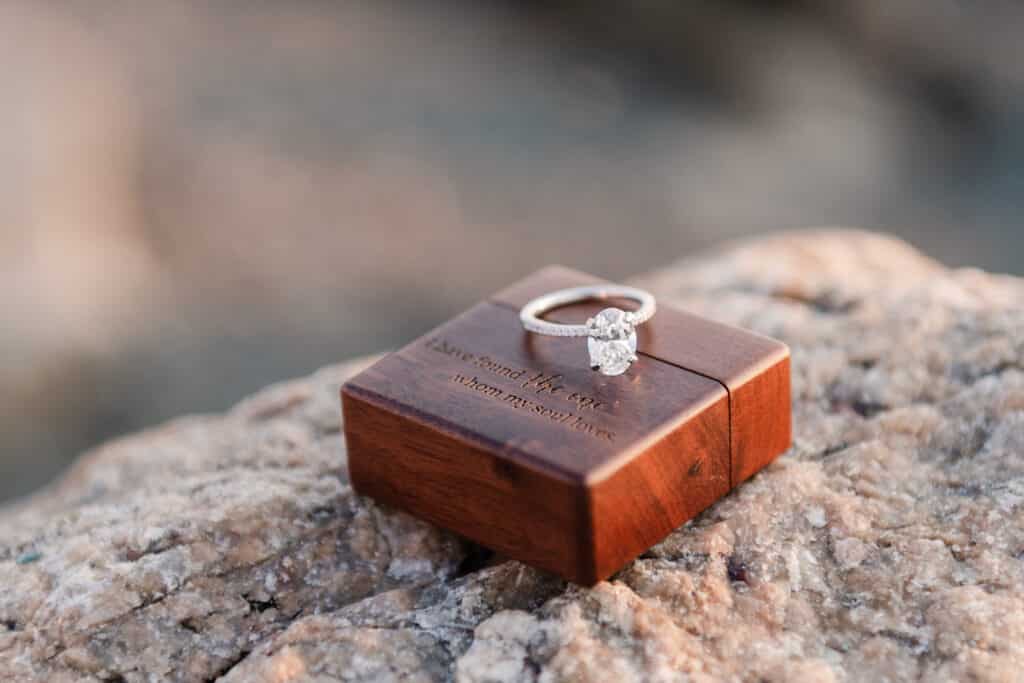 custom wooden engagement ring box