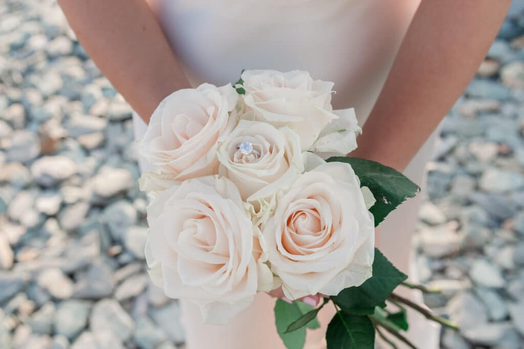 engagement ring in roses