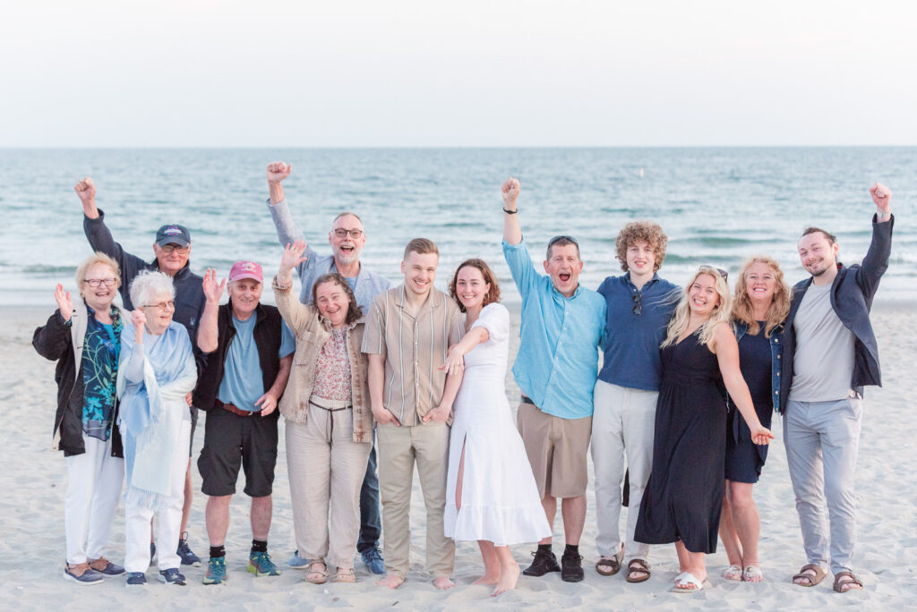 beach proposal newport with family